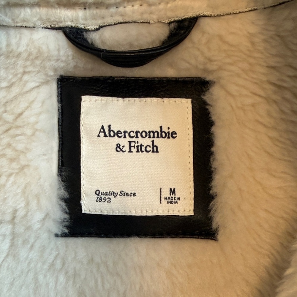 Abercrombie Oversized Sherpa-Lined Vegan Leather Coat - Picture 6 of 7